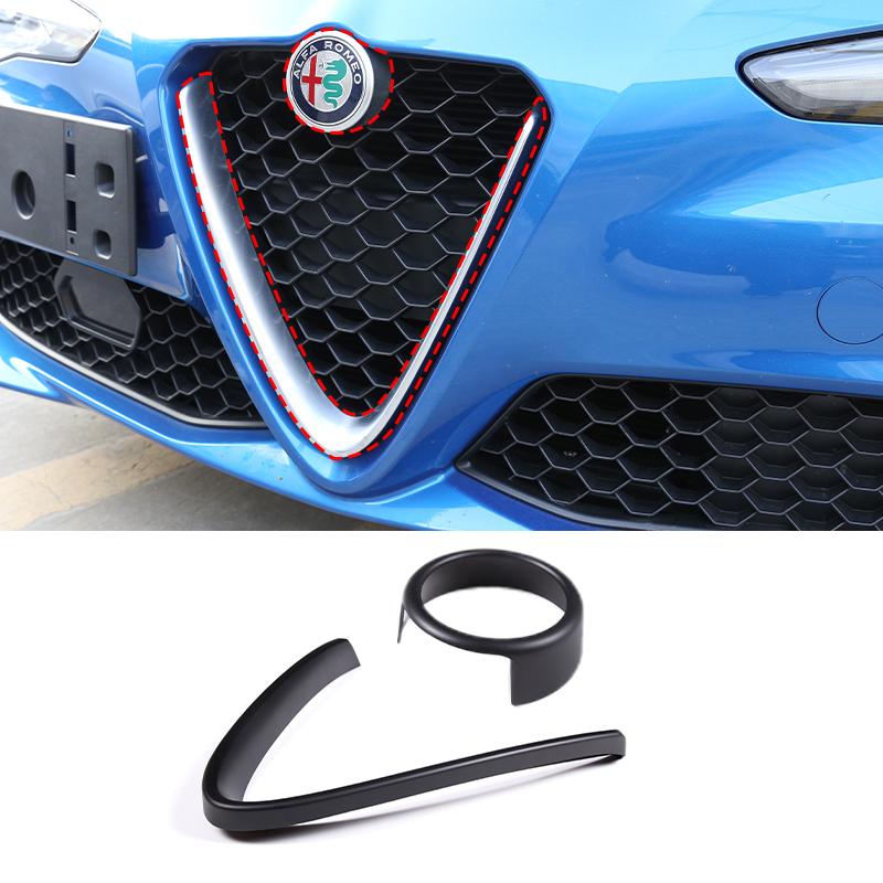 LUBTW1 Для Alfa Romeo Giulia 2017 2018 2019-2025 Автомобильные Передний Бампер Воздухозаборники Декоративная Накладка Рамка V Наклейка Логотип Чехол Аксессуары
