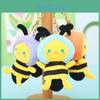 Adorable Cartoon Bee Keychain Plush Toy Cute Soft Crystal Velvet Bag Charm