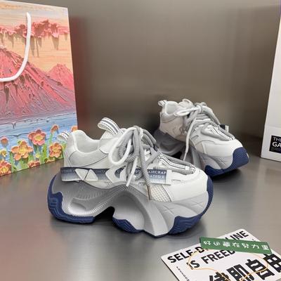 2024 Весна/Осень Новые дышащие и универсальные кроссовки на шнуровке из бисквитного теста с толстой подошвой для женщин для спорта и отдыха