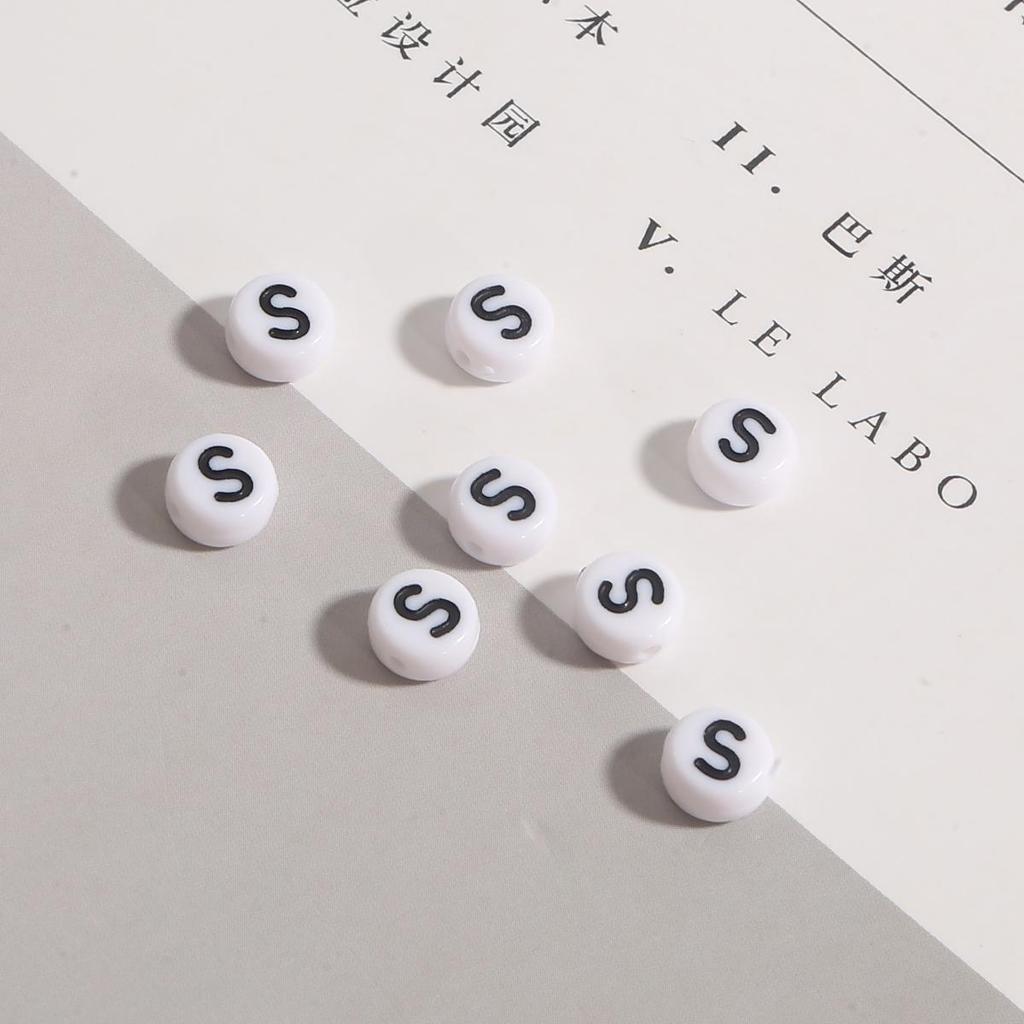 100 шт. бусины с буквами, круглые бусины с буквами алфавита, акриловые бусины, сделай сам, изготовление ювелирных изделий, браслет, ожерелье, аксессуары