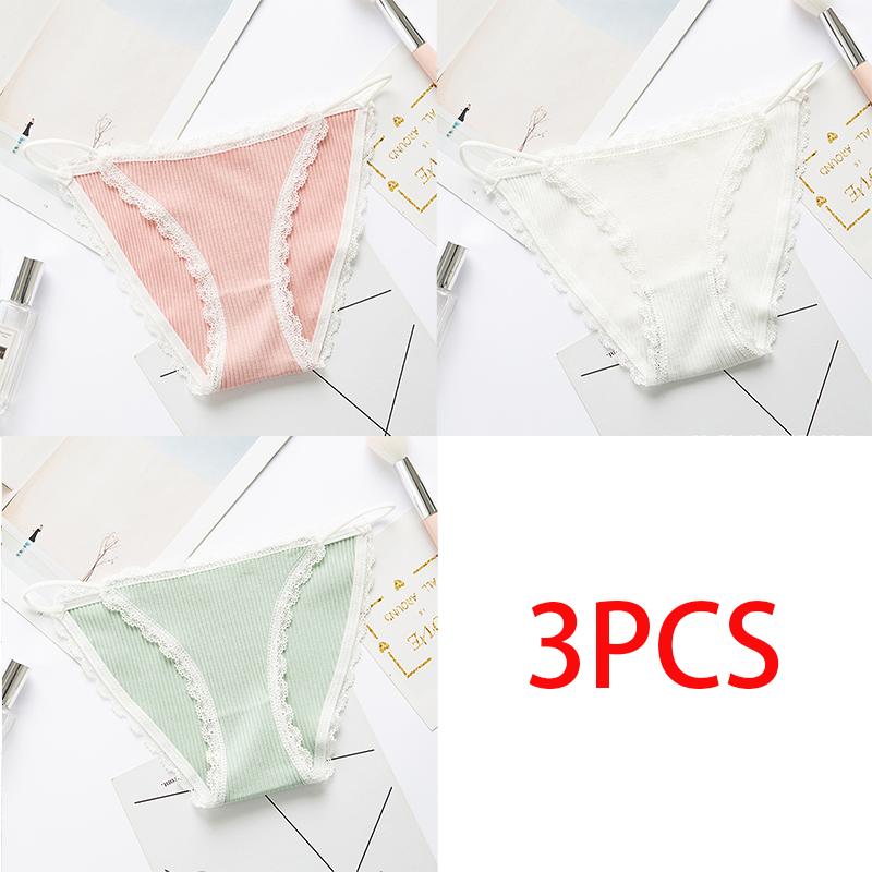 Women's Cotton Lace Briefs Mid Waist Sexy Seamless Comfort Panty Seduction Charming Bikini Panties