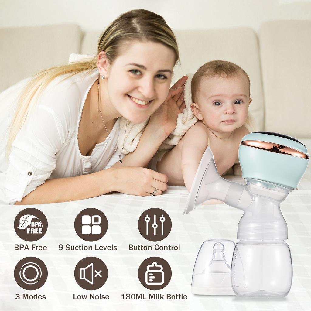 BEBEBAO T1 Интегрированный электрический молокоотсос для грудного вскармливания Anti-Back Молокоотсос со светодиодным экраном 3 режима и 9 уровней всасывания s Низкий уровень шума Встроенный аккумулятор