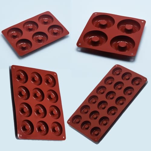 Силиконовая форма для пончиков, форма для торта: Жаростойкий, Антипригарный, Безопасный для духовки и микроволновой печи, Легко моется, Инструмент для выпечки (6 шт.)