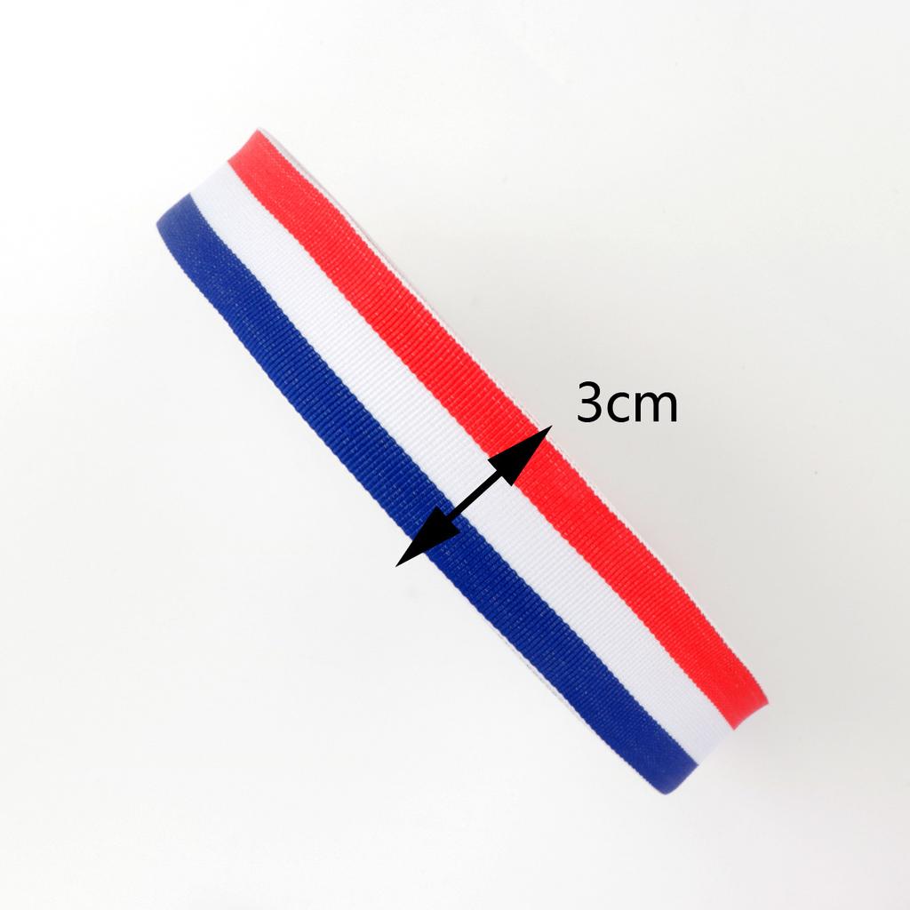 Лента красного, белого и синего цвета своими руками. Трехцветная цветная лента для бутонов. Темно-синяя лента ручной работы.