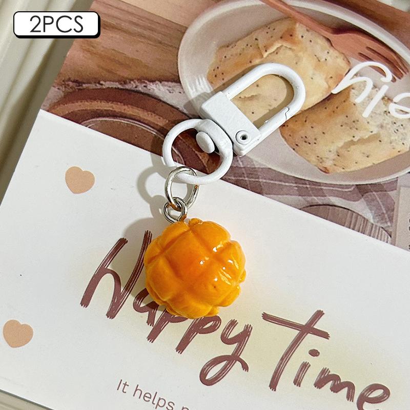 2 шт. забавная новинка, кулон в виде еды, креативная имитация еды, брелок для ключей, автомобильные брелки, изысканный рюкзак, украшения, аксессуары, подарки