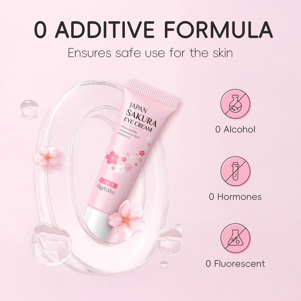 Увлажняющий и омолаживающий крем для глаз с сакурой 15 г с натуральными экстрактами от темных кругов и морщин