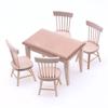 5pcs/ Set Charming Miniature Wooden Dining Set - 1:12 Scale Table & Chairs, Perfect for DIY Home Decor & Gifts for Valentine's, New Year, Easter.