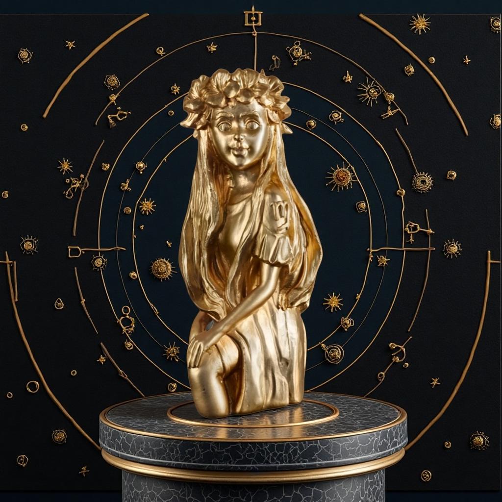 Creative Constellation Statues 12 Zodiac Sign Virgo Gold Girl Figurine Nordic Indoor Desktop Bookshelf Ornament Birthday Gifts