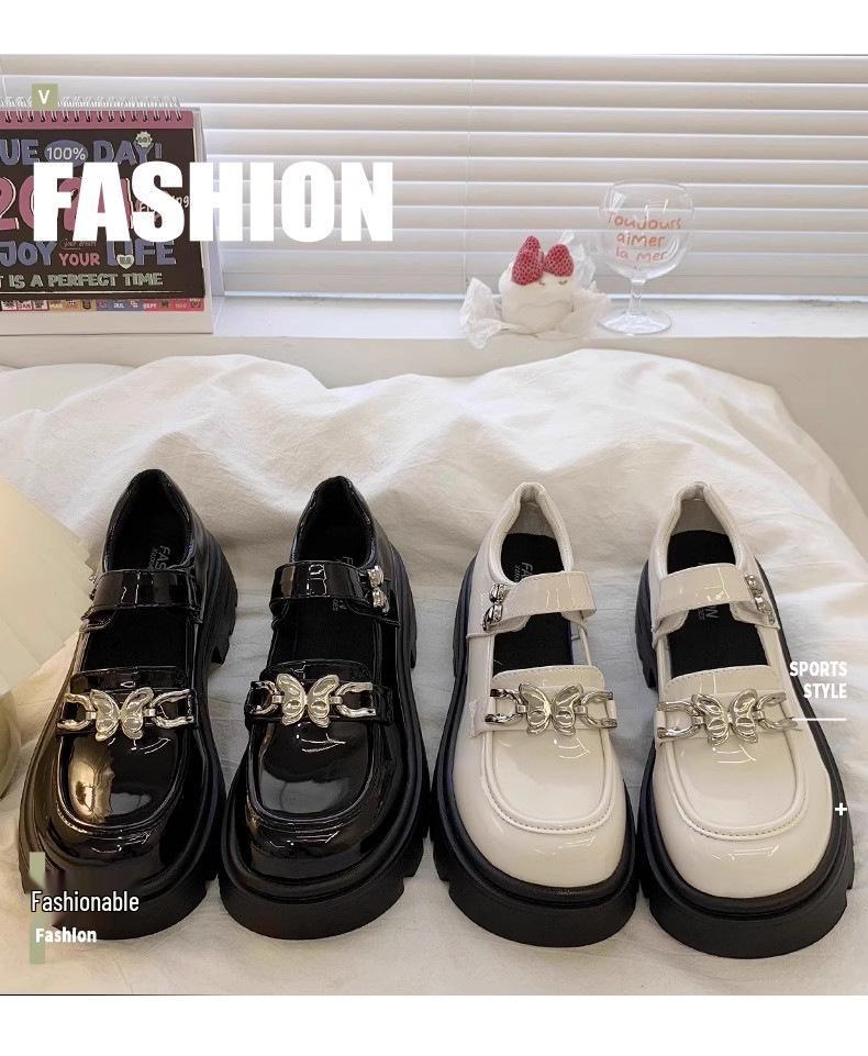 Туфли принцессы из черной кожи для девочек - Коллекция Весна/Осень 2025, Мягкая подошва, Модные и стильные для больших и маленьких детей