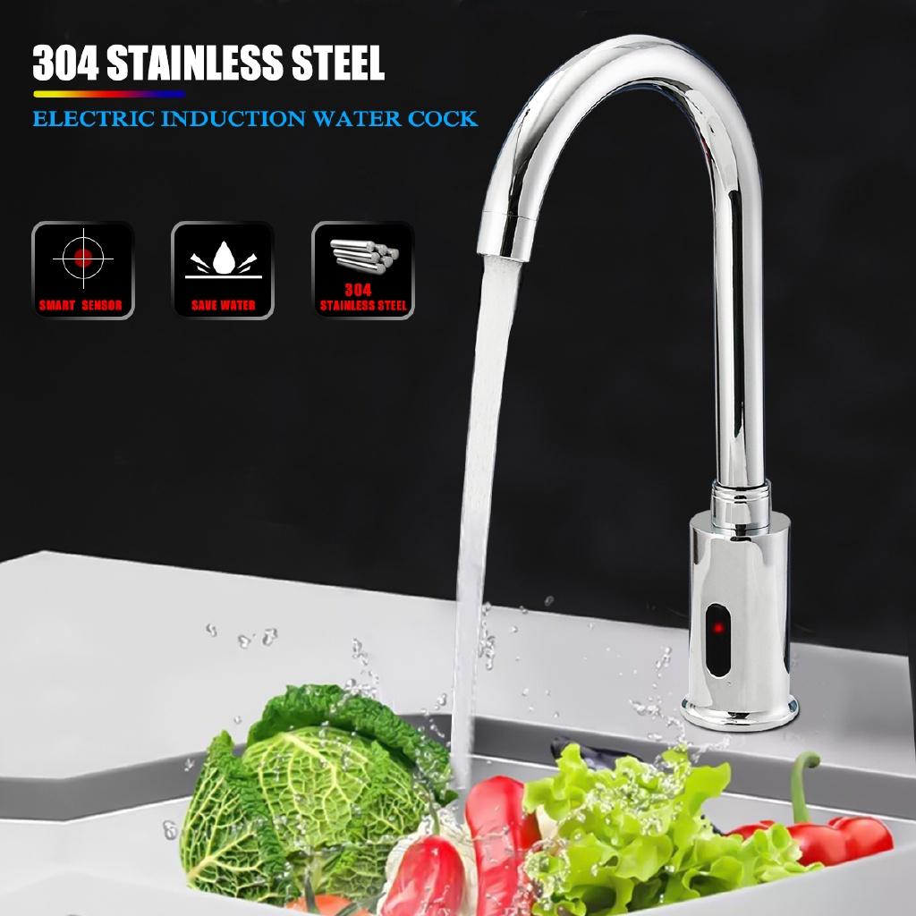 AC.220V Электронный Автоматический Сенсорный Контроль Кухонный Водопроводный Кран Инфракрасный Современный Смеситель для Раковины в Ванной Комнате Сенсорный Кран Руки Тактильный