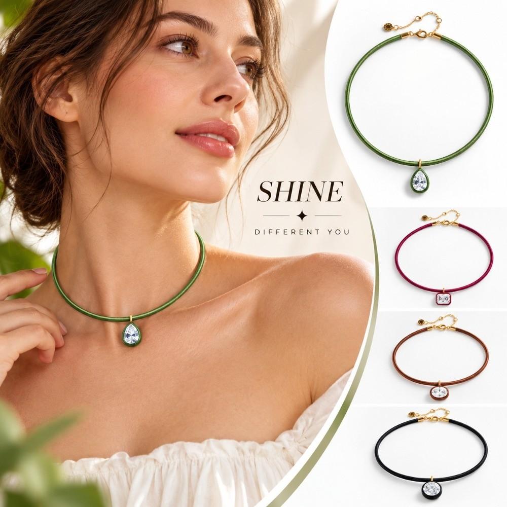 Shiny Zircon Zircon Pendant Necklace Geometric Pendant Geometric Necklace Women's Fashion Jewelry