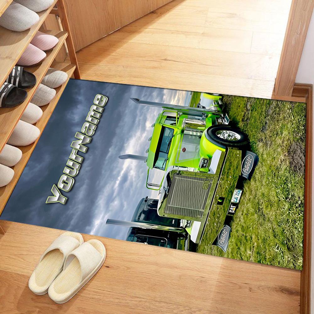 Peterbilt Heavy Trucks Customized Name Carpet Suitable for Dormitory Playrooms Entryway Dining Room Antislip Carpet Anime Office Decor Spiritual Gift