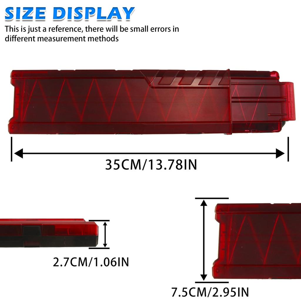 Магазин для мягких дротиков BOROLA для Nerf Ultra, клипса для быстрой перезарядки и набор из 18-зарядной серии, (красный черный, 2)