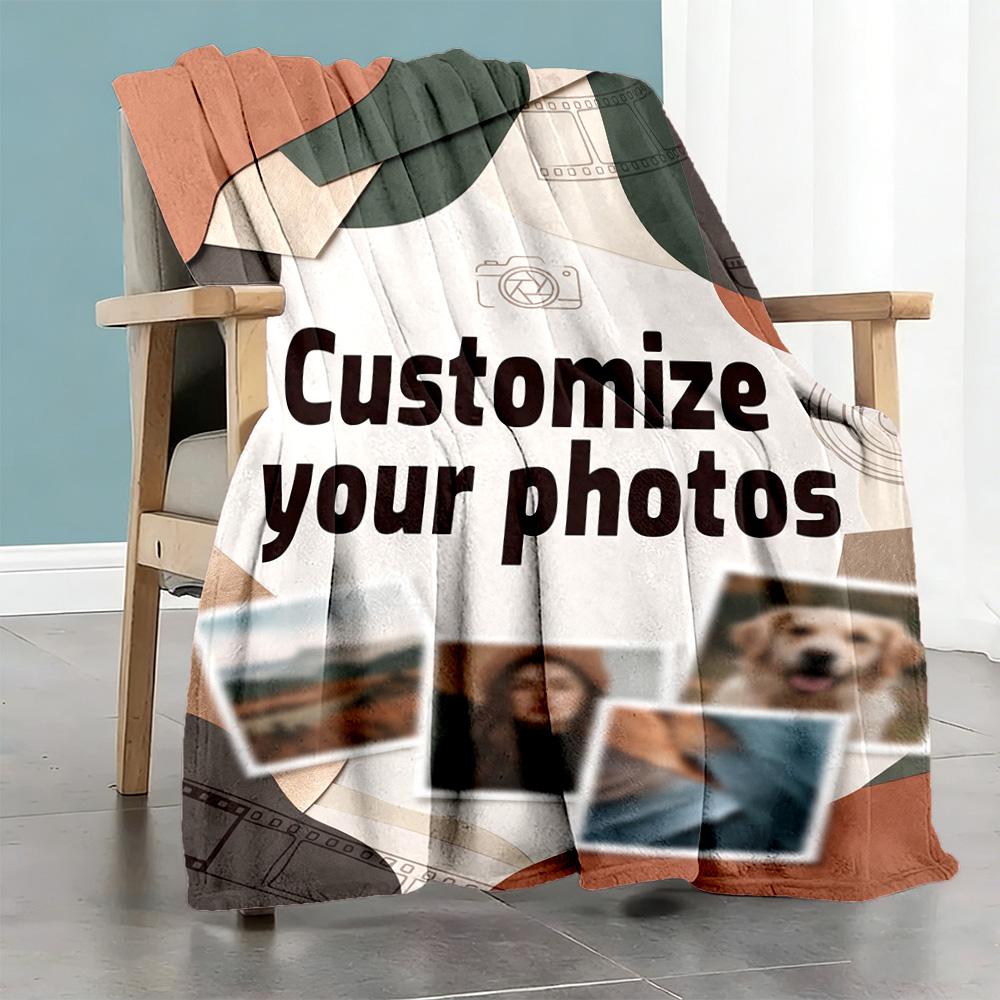 Customize Photo Customize image Blanket Multi-purpose Customizable Blanket Durable Comfort Throw For Seaside Picnics Sofa Office Chair