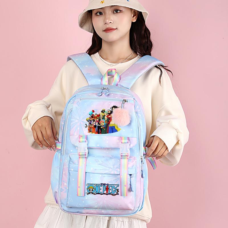 Anime One Piece Printed Backpack for Teenager Student Girl Back To School Bagpack Daily Bookbag Women Large Capacity Travel Bag Rucksack Mochila