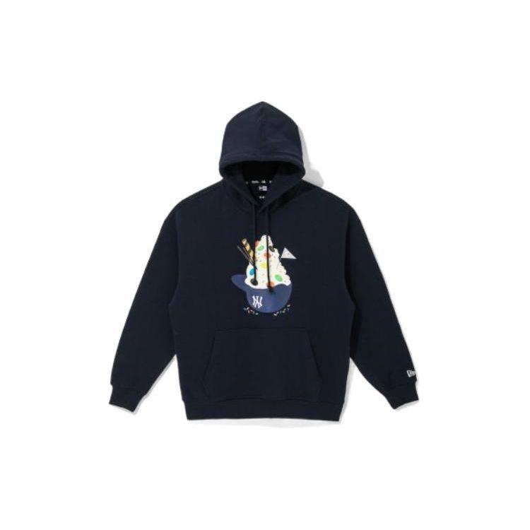 New Era SS22 Серия MLB Нью-Йорк Янкис Мультяшный узор с мороженым Худи Унисекс худи Синий 13086611