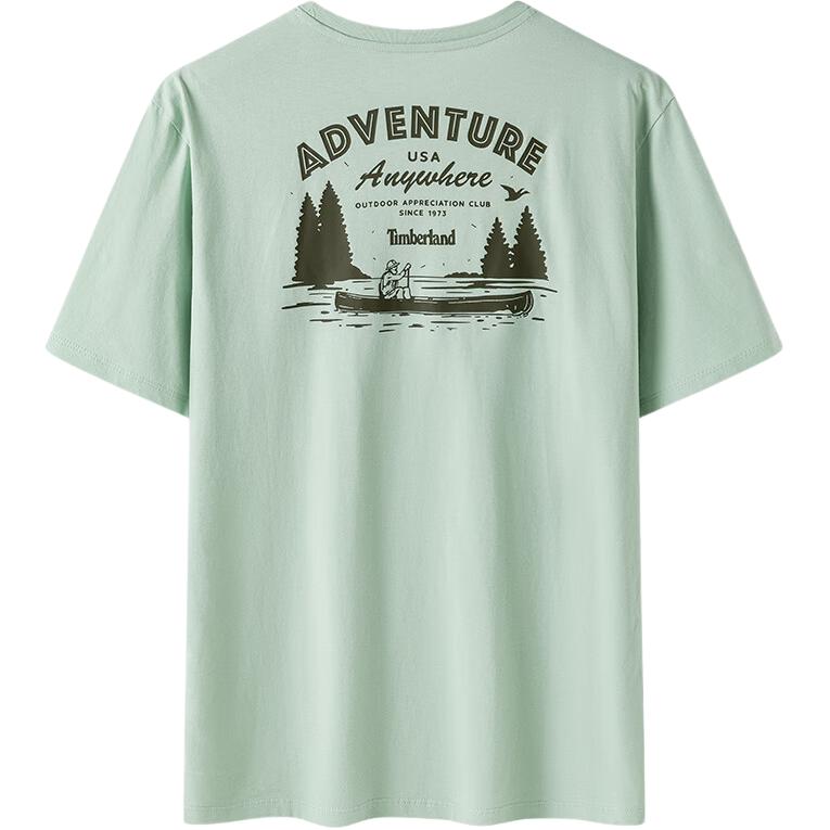Timberland Модная Удобная Дышащая Футболка с Коротким Рукавом Мужская Топы Светло-Зеленый A6B7M-ENE