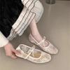 Gentle Evening Breeze Bow Ballet Shoes Girl 2025 New Fairy Hollow Mesh Lace Embroidered Shoes Single Shoes