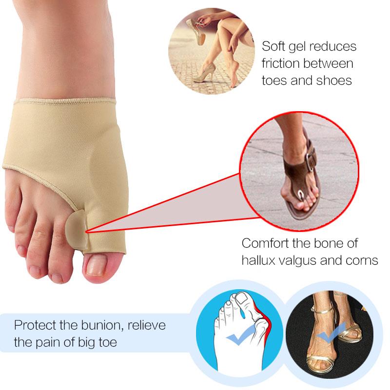 2 шт.=1 пара Корректор большого пальца стопы Hallux Valgus Ортопедические изделия Уход за ногами Костный регулятор большого пальца Коррекция Педикюрные носки Вальгусная шишка Выпрямитель