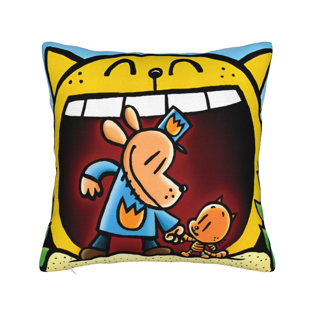 Dog Man Dogman Movie Comic Square Pillow Cases Cartoon Cushion Cover Creative Zippered Decorative Pillowcase for Sofa 40x40cm