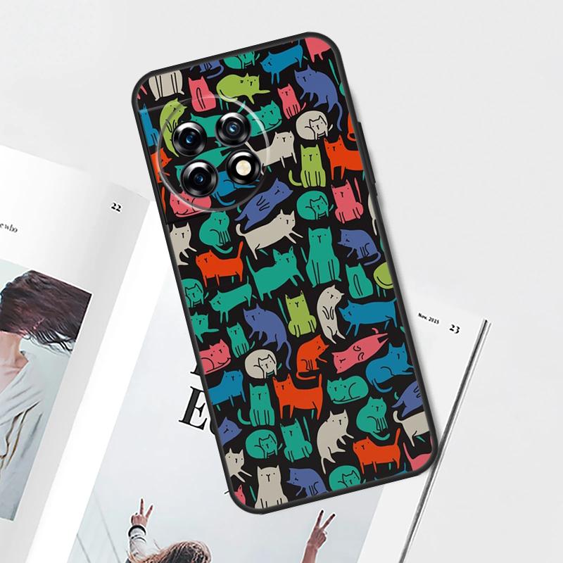 Милый Мультяшный Кот Чехол Для OnePlus Nord 5 CE 4 3 Lite N20 N30 OnePlus 15 13 12 11 8 9 10 Pro 12R 13T 13R Обложка