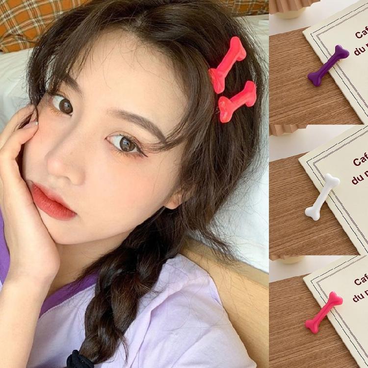 Заколка для волос в виде кости собаки Готическая боковая заколка-уточка Хэллоуинская заколка для челки Костюм