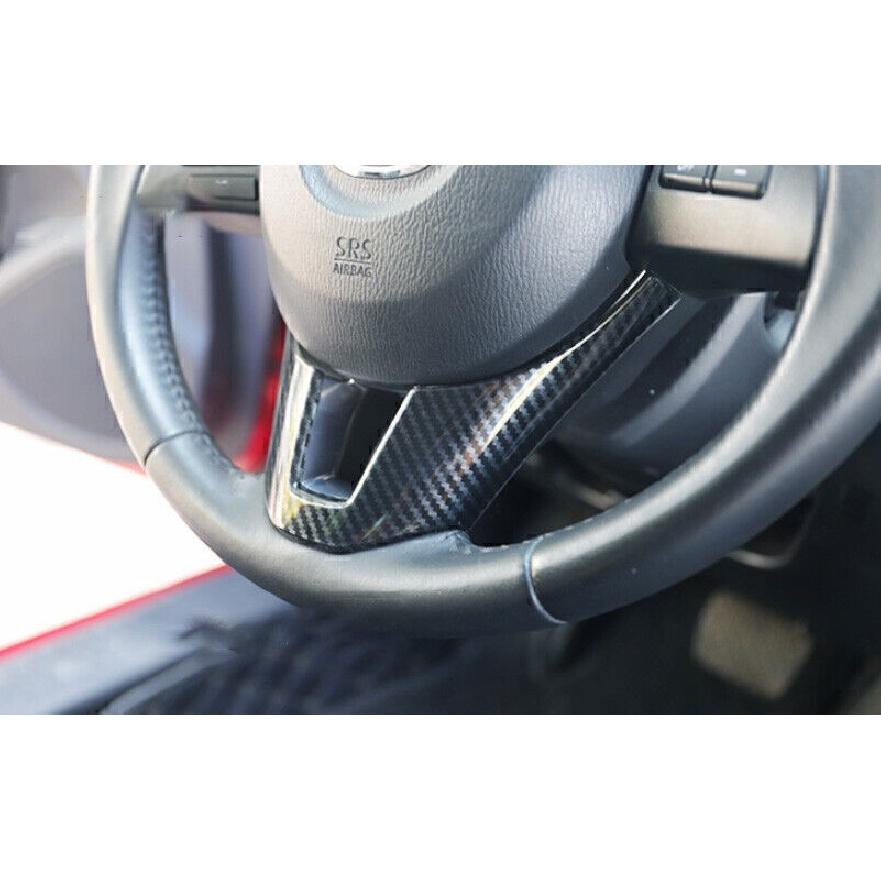 For Mazda 3 Axela 2014-2016 Carbon Fiber Steering Wheel U Sheet Cover Trim 1PCS