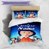3pcs Duvet Cover Set (1*Duvet Cover + 2*Pillowcase, Without Core), Custom Name Coraline Pattern Bedding Set, Home Bedroom Decor Gift