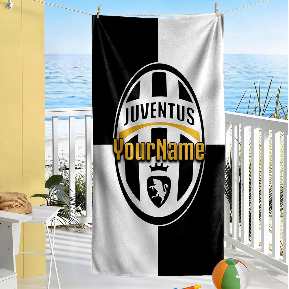 Juventus Customize Your Name Beach Towel High Absorbency & Quick-Dry Suitable for Swimming Gym Camping Yoga Vacation