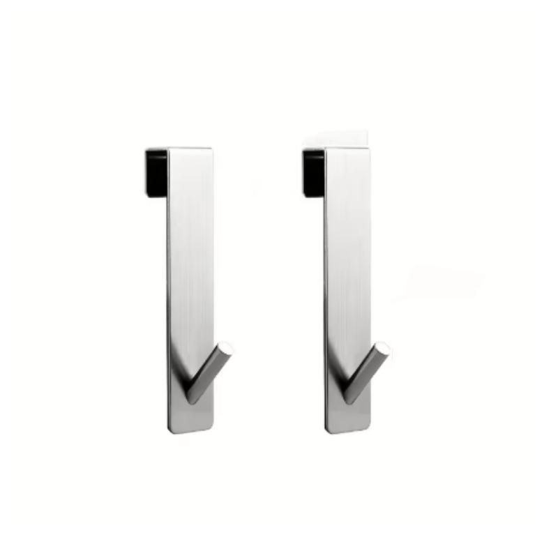2PCS Stainless Steel Over Glass Door Shower Door Back Shower Towel Rack S-Shape Bathroom Bathrobe Hanger Holder Hooks