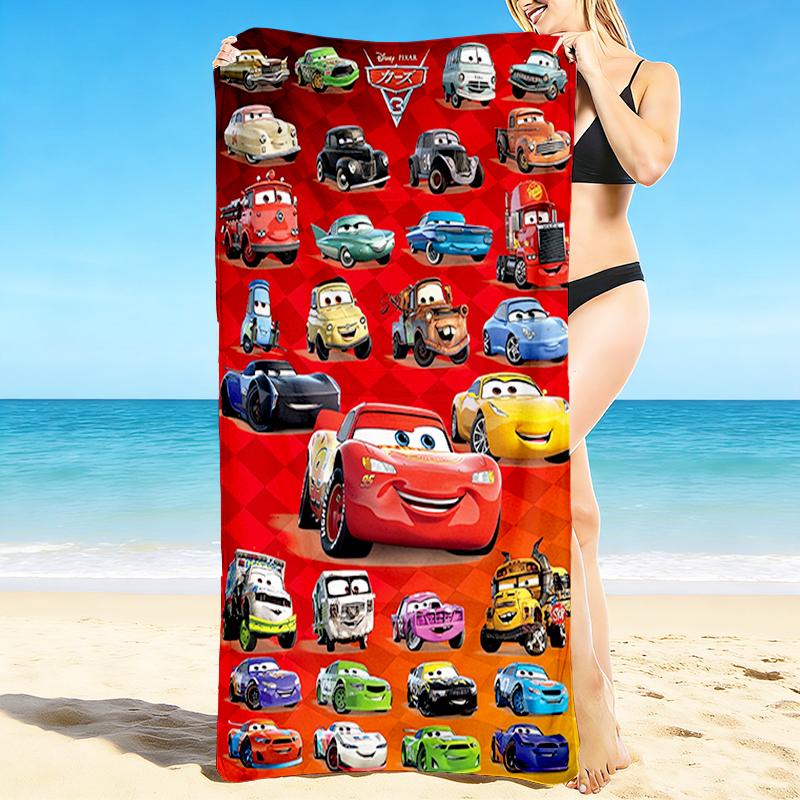 1Pc Cars Movie Characters Beach Towel, Quick Dry, Multi-Use for Beach Pool Gym Yoga Home Travel, Christmas, Halloween, Xmas Gift M928723