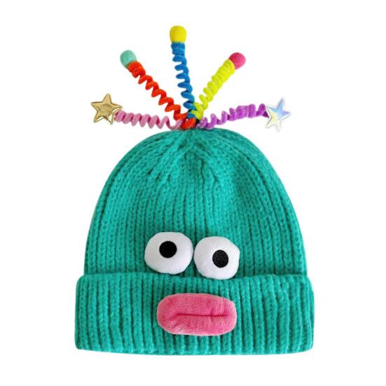 Мультяшная шерстяная шапка с выдвижными щупальцами, теплая вязаная шапочка для детей, головной убор с опорой для катания на лыжах