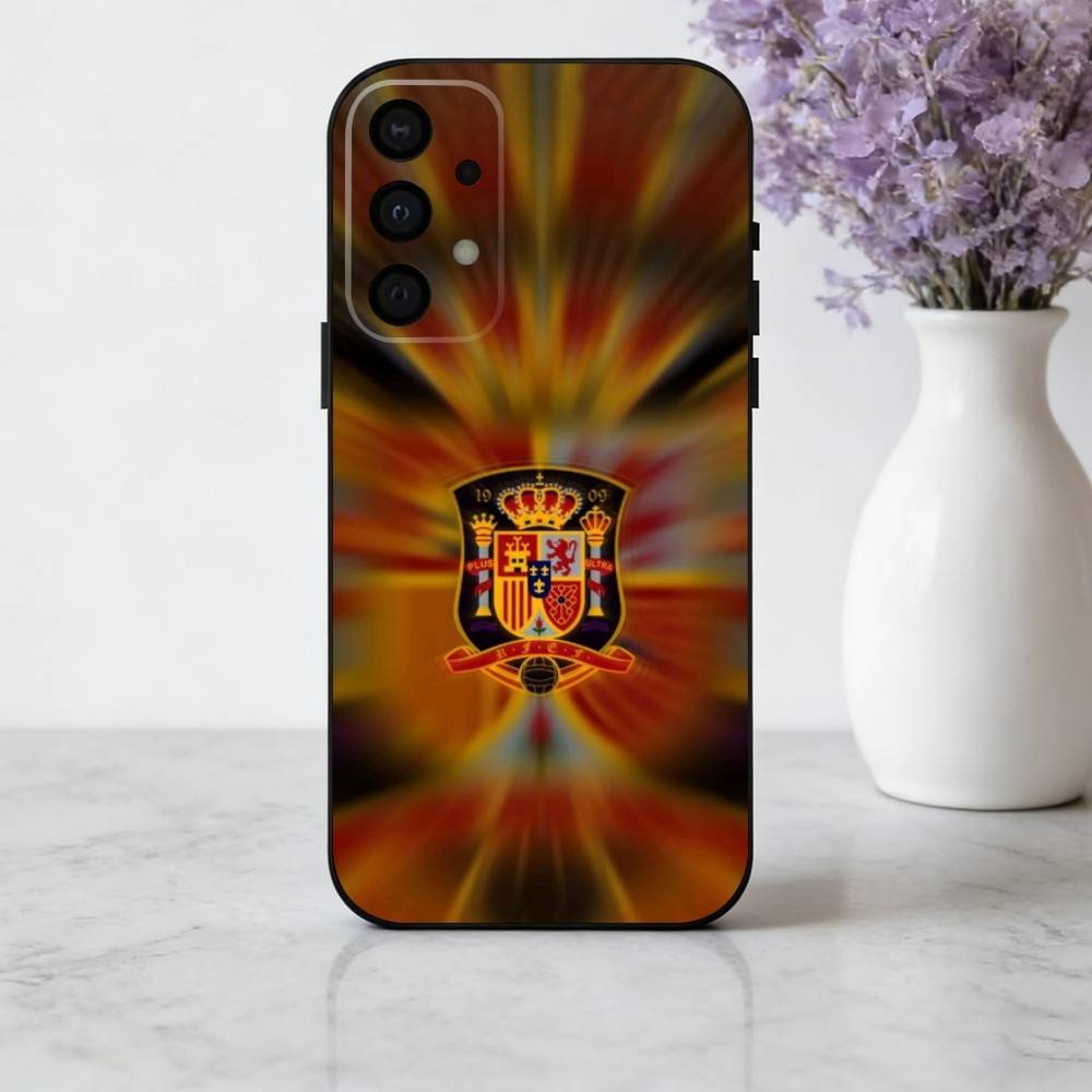 Art S-Spanish-H F-Flag-G Nationa Phone Case For Samsung Galaxy A73,A72,A71,A70,A53,A52,A51,Soft Silicone Black Cover