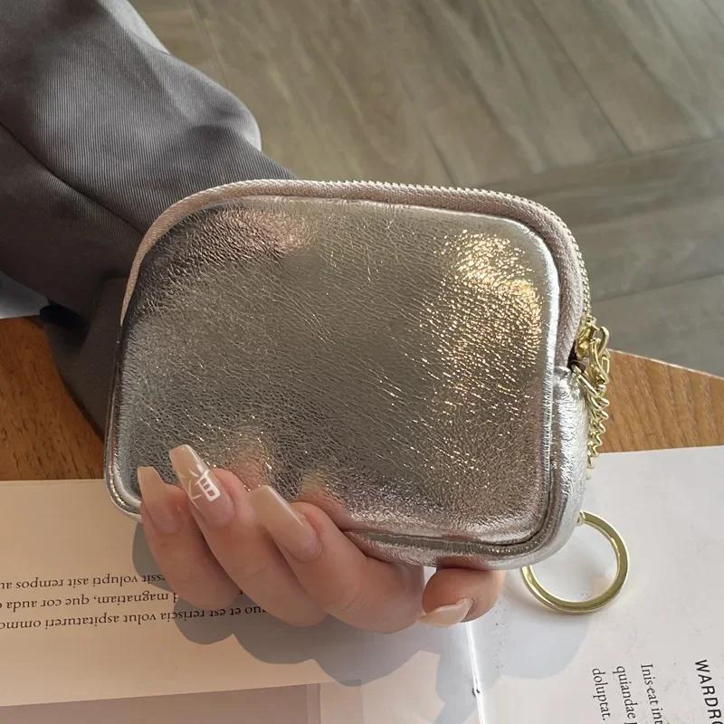 Small Money Bag Female Zipper Storage Bags Pouch Women Clutch Mini Coin Purse Genuine Leather Wallet Credit Card Cash Holder