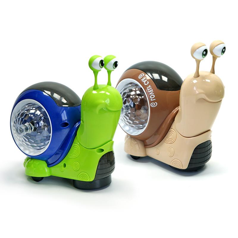 Children'S Electric Universal Shaking Head Snail Toy 3D Light Projection Music Parent-Child Toy