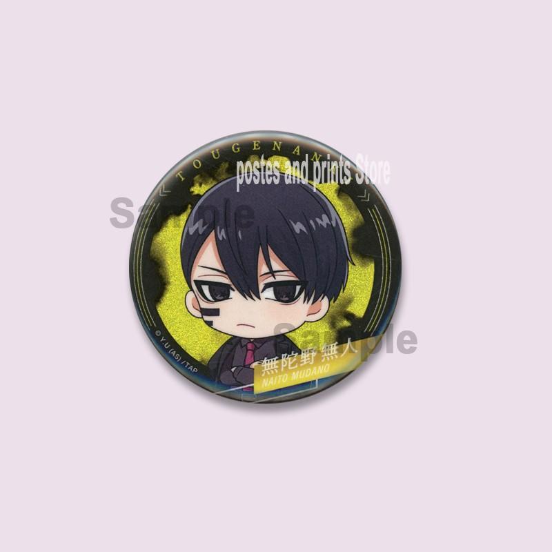Jin Kougasaki Shiki Ichinose Naito Cartoon Brooches Manga Tougen Anki Badges Snap-in Anime Pins Bag Collar Jewelry Accessories