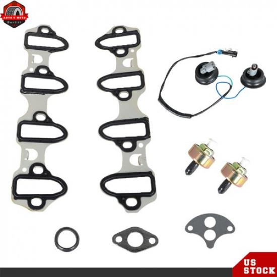 For Chevrolet GMC 1500 5.3L Knock Sensor W/ Harness Intake Manifold Gasket Kit