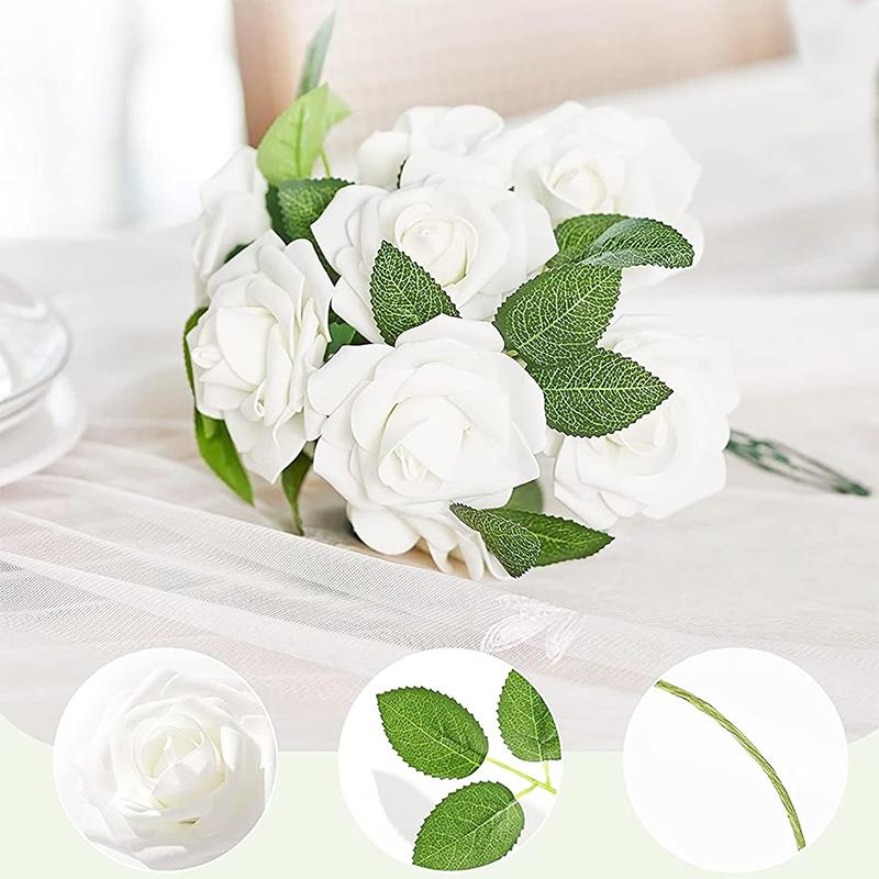 10/20/50 шт./лот 6 листьев/шт. Зеленый искусственный лист цветок для свадьбы домашнее украшение листва DIY скрапбукинг ремесло искусственный цветок