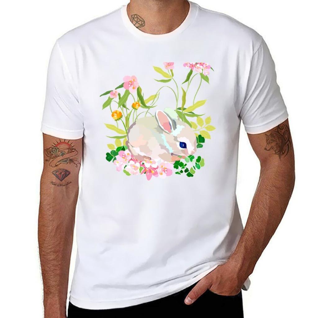 springtime bunny TShirt Water Resistant Casual TShirt