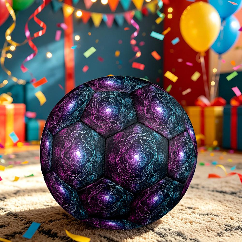 1pc Koi Fish Harmony Themed Soccer Ball, Size 5, Lightweight PVC Material, Outdoor Training Soccer Ball Gift. q62296