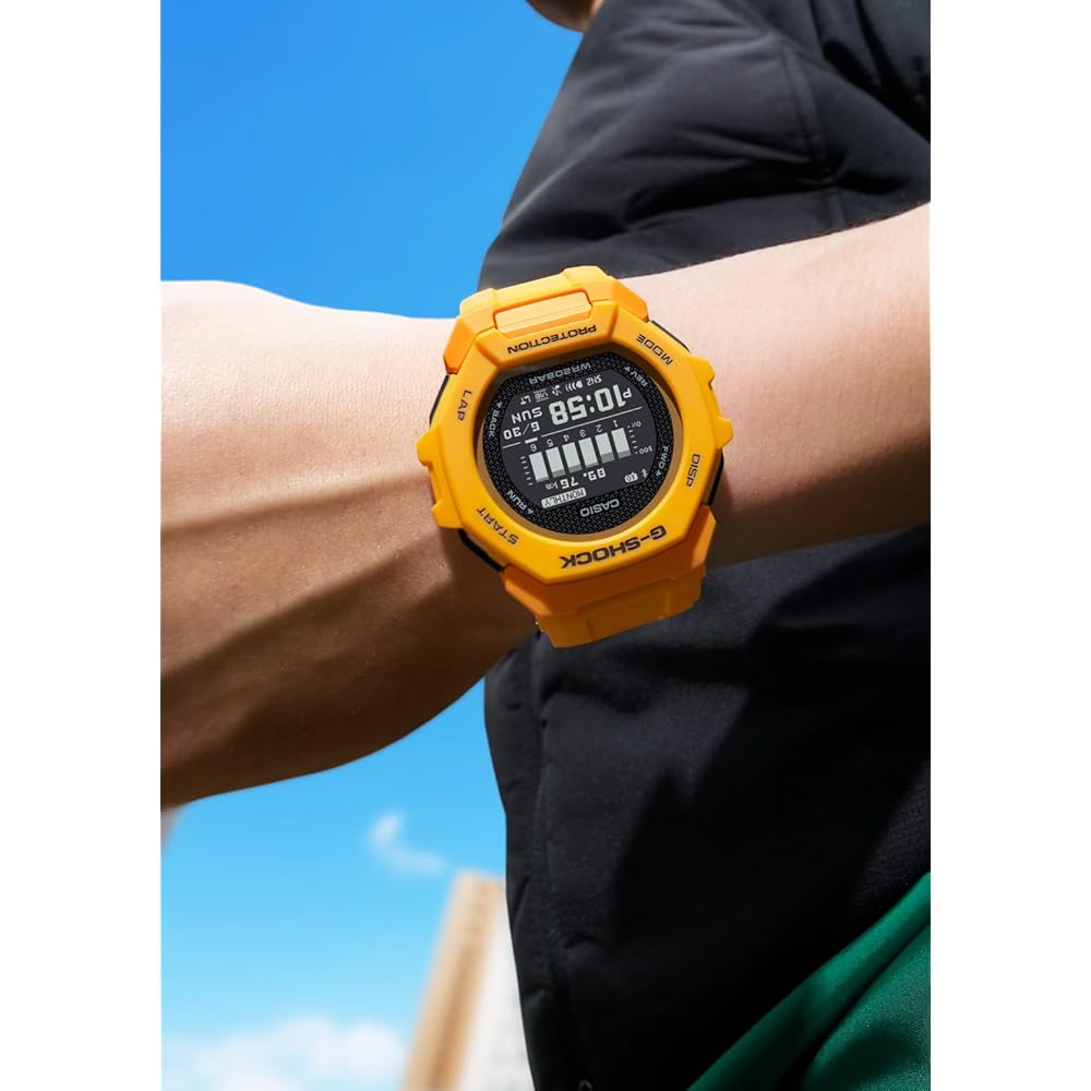 Casio G-Squad GBD-300-9JF Men's Yellow Bluetooth Watch Eco-Friendly Material