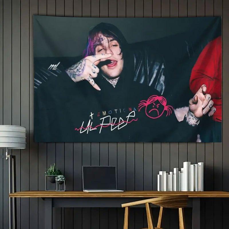 VIKAMA Постер-гобелен Lil Peep Эмо-рэп Настенное искусство для спальни гостиной Дизайн в готическом музыкальном стиле