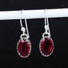 Red Garnet Gemstone 925 Sterling Silver Earring, Boho Silver Jewelry Dangle Earrings, Gifts For Anniversary Gifts For Her