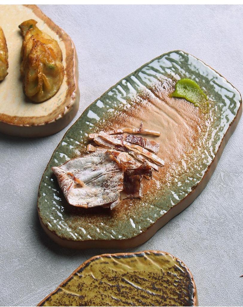 Японская минималистичная керамическая тарелка для суши и пельменей - Изысканный подглазурный дизайн