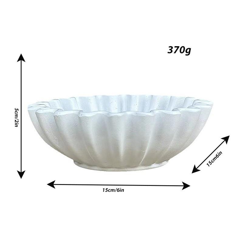 Decorative Bowl With Grooved Ruffle Edge Modern Home Accent Coffee Table Bookshelf Console