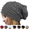 Winter Knitted Beanies Hat for Women Baggy Slouchy Solid Wool Cap Fashion Outdoor Warm Bonnet Hoods Female Snow Ski Warmer Gorra