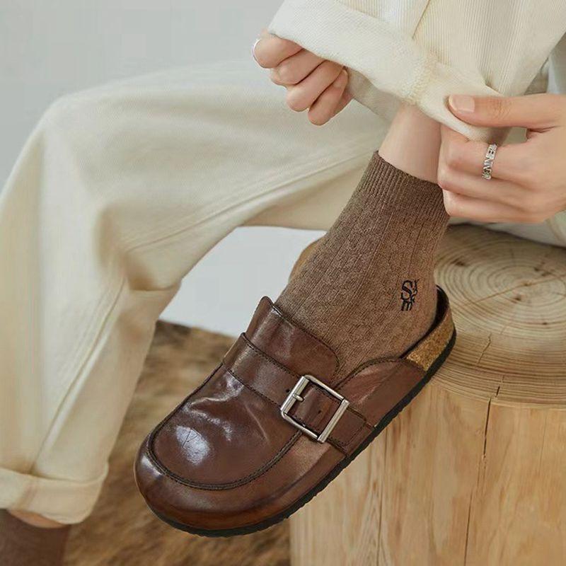 Spring Bag Head Half Slippers Women's Handmade Casual Versatile One-pedal Shoes