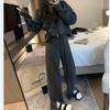 Women's Autumn and Winter Hooded Zip Knit Cardigan Wide Leg Pants Two Piece Set