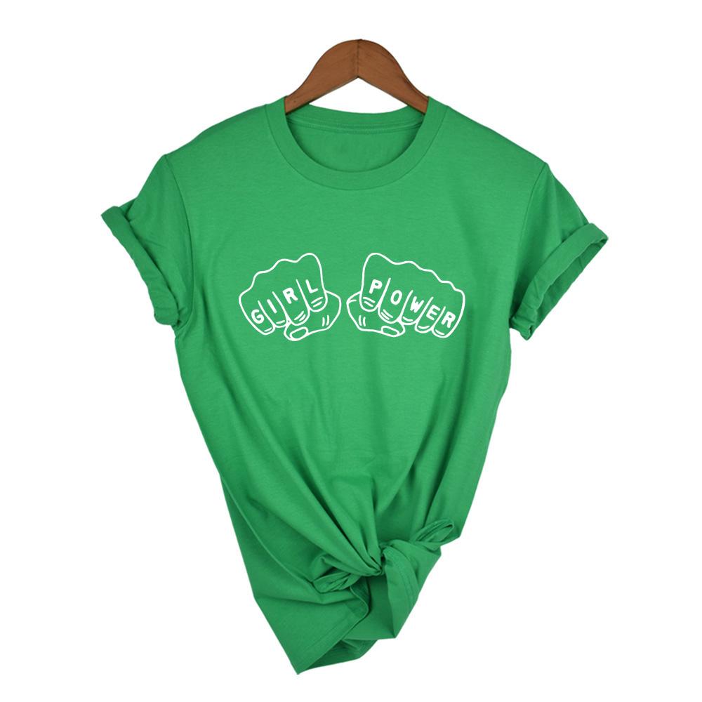 Girl Power Feminist Tee Harajuku T Shirt Women Fashion Grl Pwr Tumblr Graphic Shirt Tops Tee