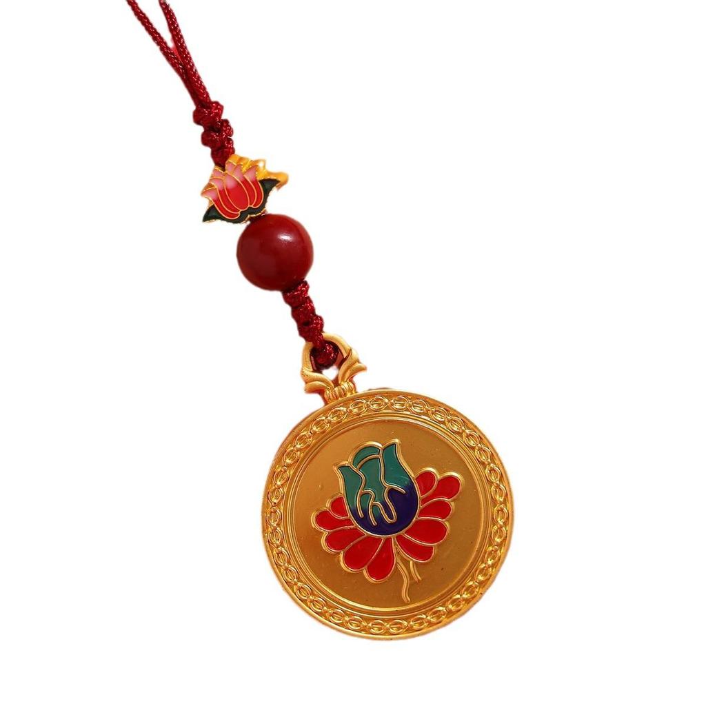 Древний золотой эмалевый кулон Закирам Богиня богатства брелок и брелок для телефона